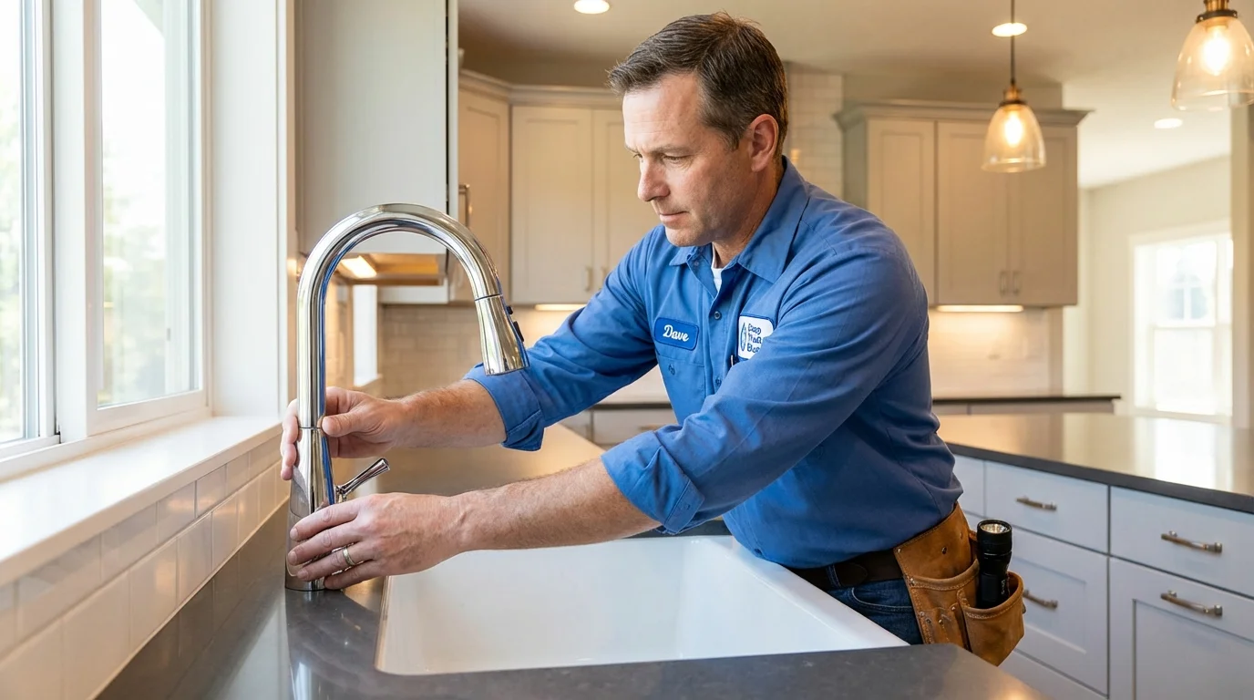 Kitchen faucet installation by Johns Plumbing LLC in Casey