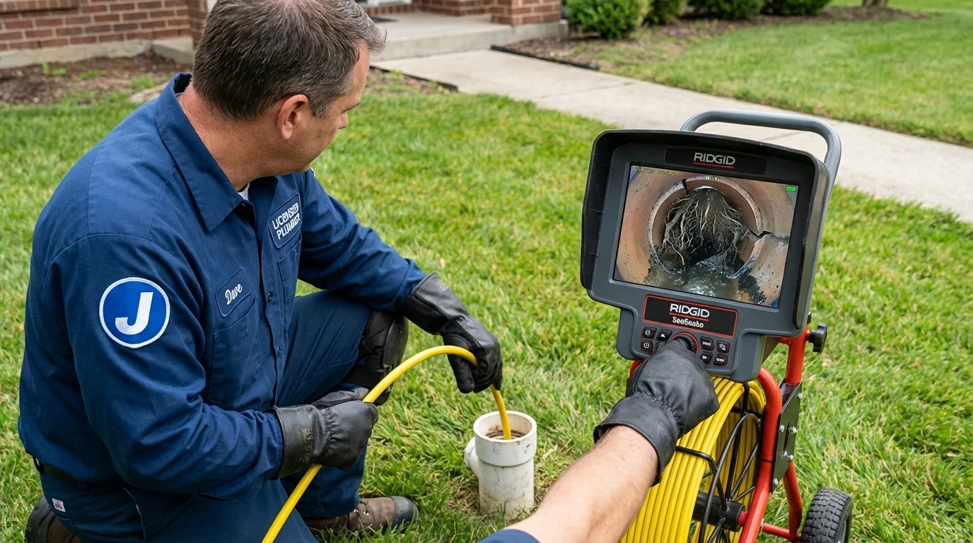Sewer camera inspection being performed by Johns Plumbing LLC in Casey